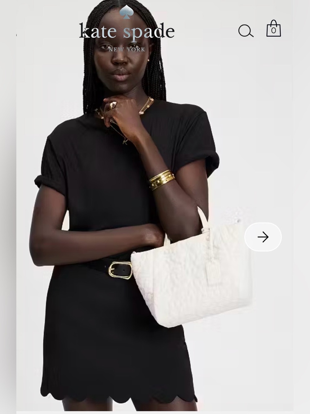 Kate Spade New York Tilly Quilted Sm Tote. White Dove. - Picture 7 of 15